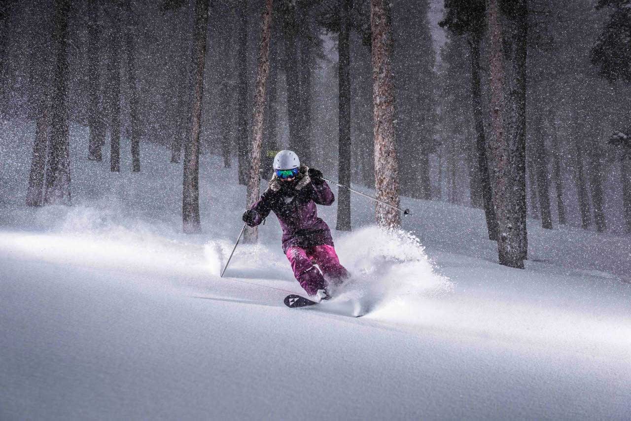 Woman skiing at Angel Fire