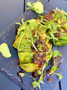Avocado with salsa macha at Terra