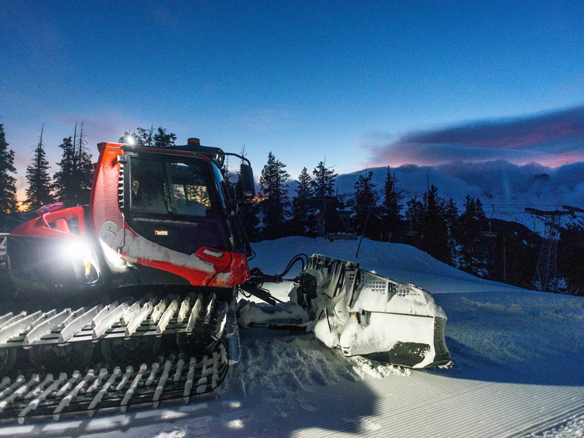 Snow groomer at Taos Ski Valley