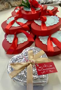 Heart-shaped chocolate boxes