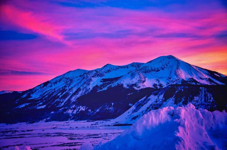 The ski lights up over Crested Butte, an almost daily “special event” in itself. Photo courtesy Crested Butte Mountain Resort.