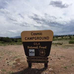 Cosmic Campground sign