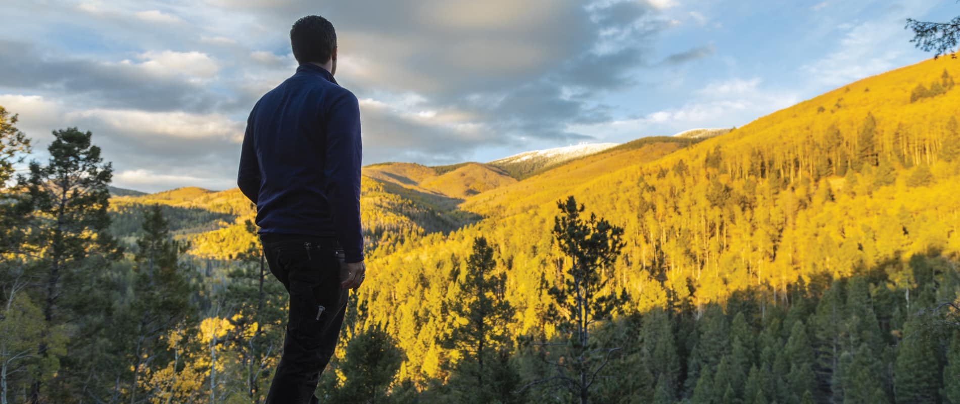 hiker in santa fe national forest