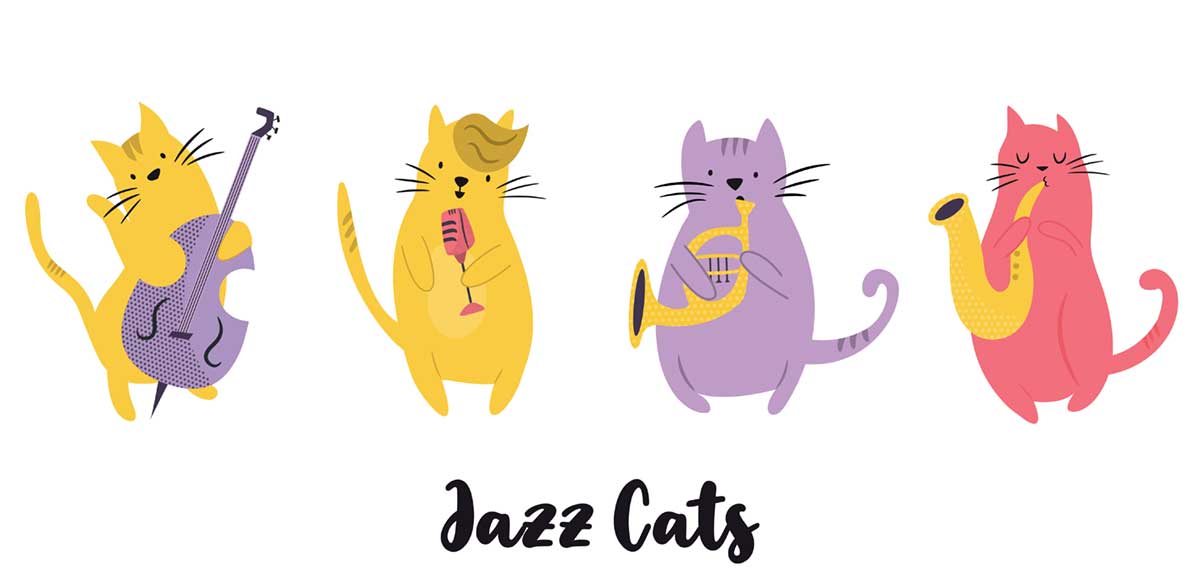 Cartoon jazz cats
