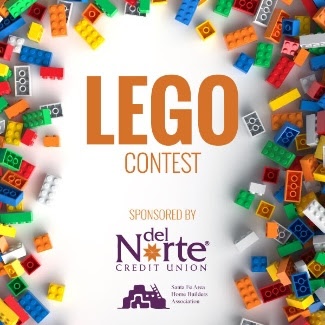 Lego Contest 2025 poster with sponsor Del Norte Credit Union.