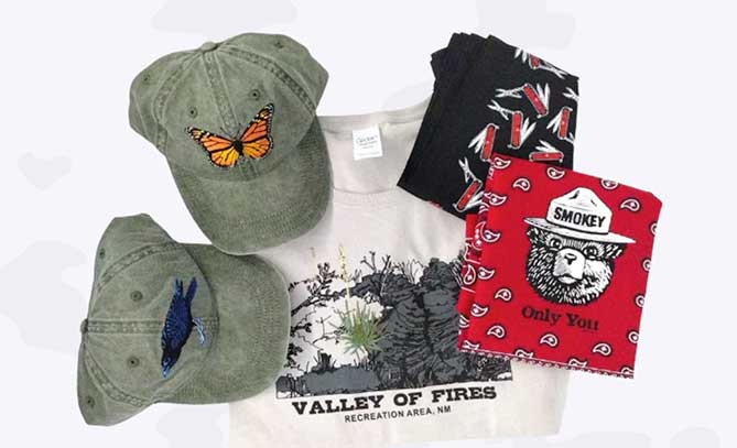 Some of the wearable items available at the PLIA online store.