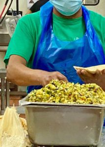 Making vegetarian tamales at Posa's.