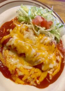 Tamales in red sauce at Posa's.