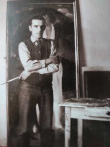 Photo of Randall Davey in his Santa Fe studio, circa 1925.