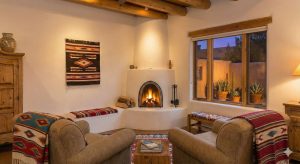 Santa Fe Vacation Rental with Kiva Fireplace.