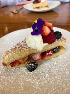 Tres leches cake with fresh berries.