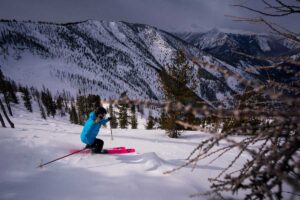 Skier going downhill at Panorama.