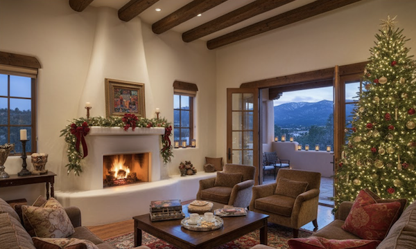 Santa Fe Vacation Rental interior over Xmas